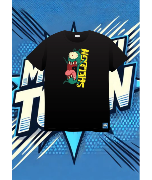 Camiseta Negra Placton Sheldon Bob Esponja1 | camiseta anime