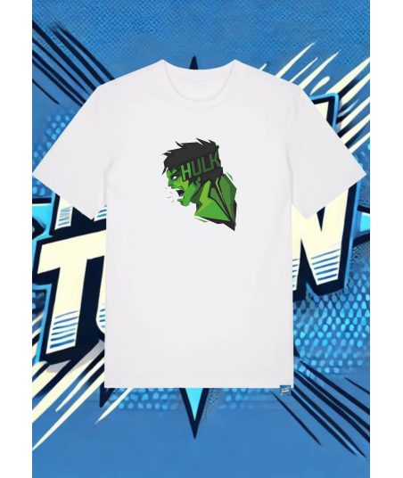 Camiseta Blanca Hulk Rostro Hulk1 | camiseta anime