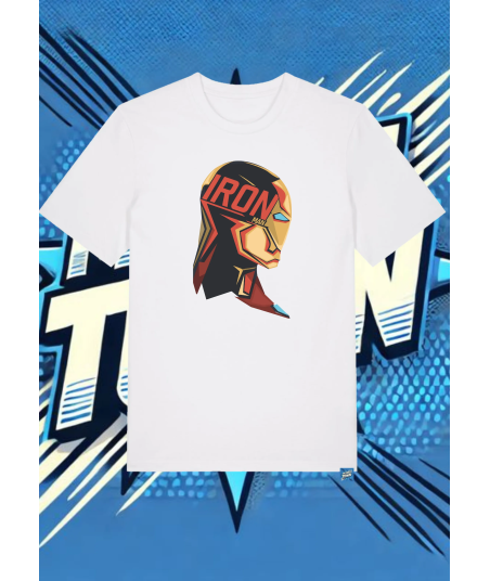 Camiseta Blanca Iron Man Rostro Iron Man1 | camiseta anime