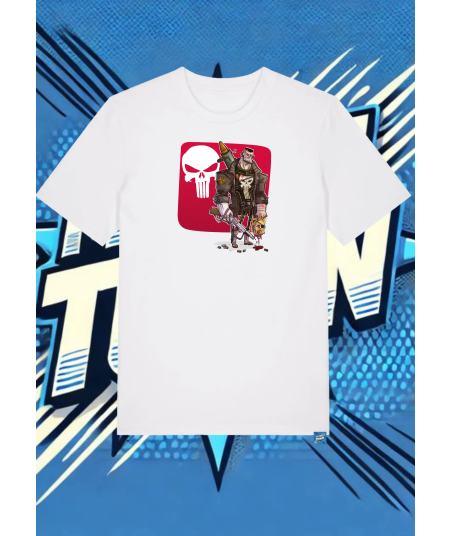 Camiseta Blanca Punisher Caricatura Punisher1 | camiseta anime