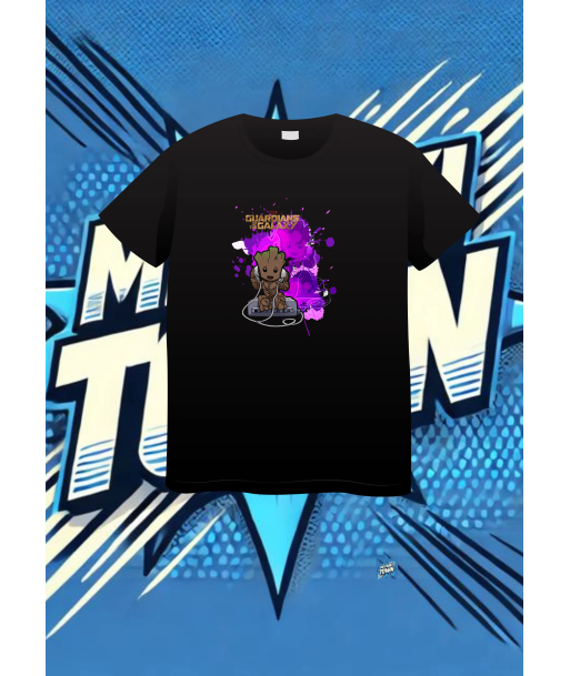 Camiseta Negra Groot Music Guardianes Del La Galaxia1 | camiseta anime