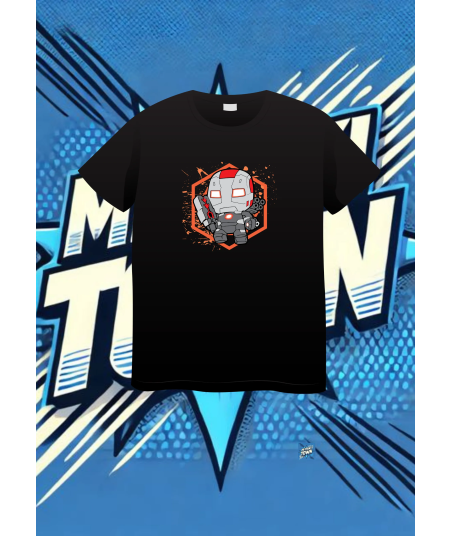 Camiseta Negra Maquina De Guerra Iron Man1 | camiseta anime
