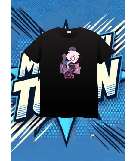 Camiseta Negra Spider Gwen Spiderman1 | camiseta anime