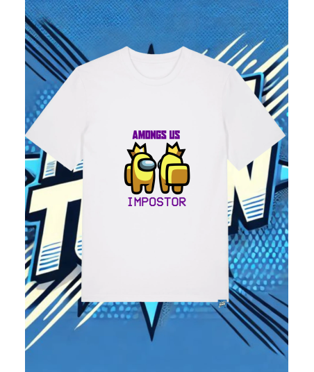 Camiseta Blanca Among Us Amarillo Impostor | camiseta anime