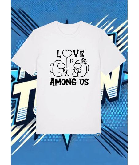 Camiseta Blanca Among Us Amor Impostor | camiseta anime