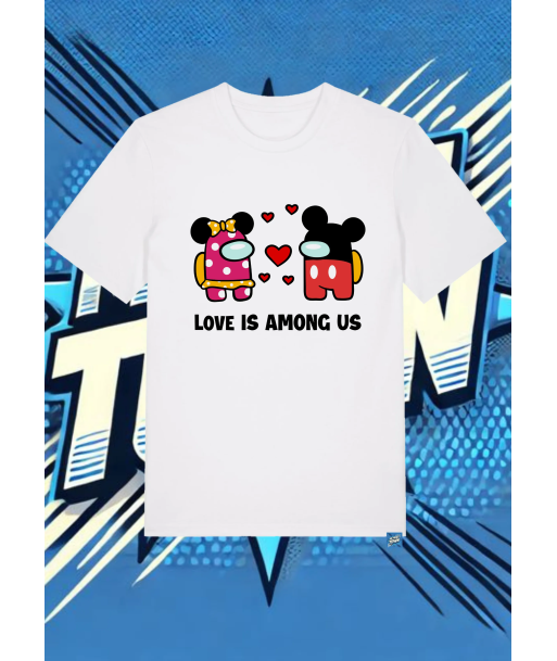 Camiseta Blanca Among Us Mickey Mouse Minnie Mouse Impostor | camiseta