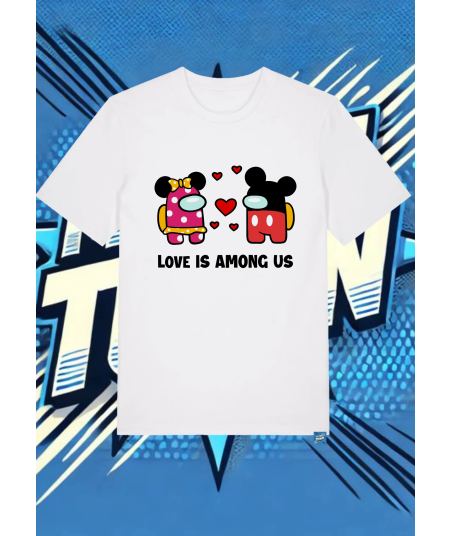 Camiseta Blanca Among Us Mickey Mouse Minnie Mouse Impostor | camiseta