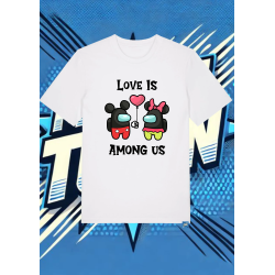 Camiseta Blanca Among Us Mickey Mouse Minnie Mouse Impostor | camiseta