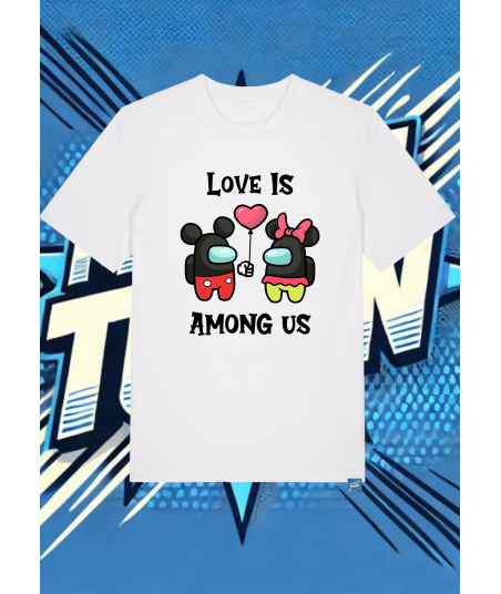 Camiseta Blanca Among Us Mickey Mouse Minnie Mouse Impostor | camiseta