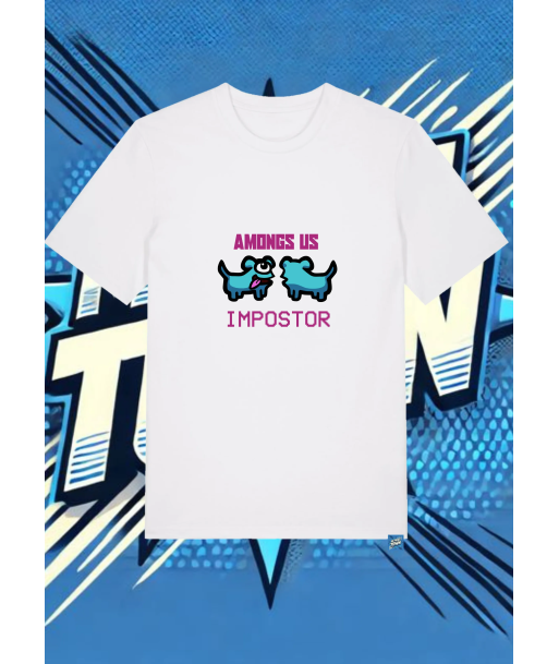 Camiseta Blanca Among Us Perro Impostor | camiseta anime