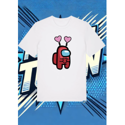 Camiseta Blanca Among Us Rojo Impostor | camiseta anime