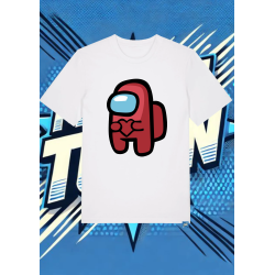Camiseta Blanca Among Us Rojo Impostor | camiseta anime