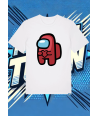 Camiseta Blanca Among Us Rojo Impostor | camiseta anime