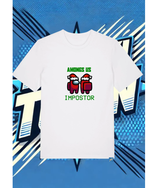 Camiseta Blanca Among Us Rojo Impostor | camiseta anime