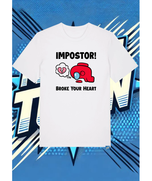 Camiseta Blanca Among Us Rojo Impostor | camiseta anime