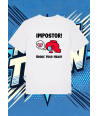 Camiseta Blanca Among Us Rojo Impostor | camiseta anime