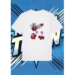 Camiseta Blanca Among Us Rojo Impostor | camiseta anime