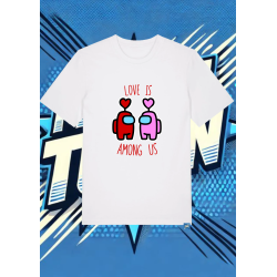 Camiseta Blanca Among Us Rojo Rosa Impostor | camiseta anime