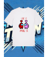 Camiseta Blanca Among Us Rojo Rosa Impostor | camiseta anime